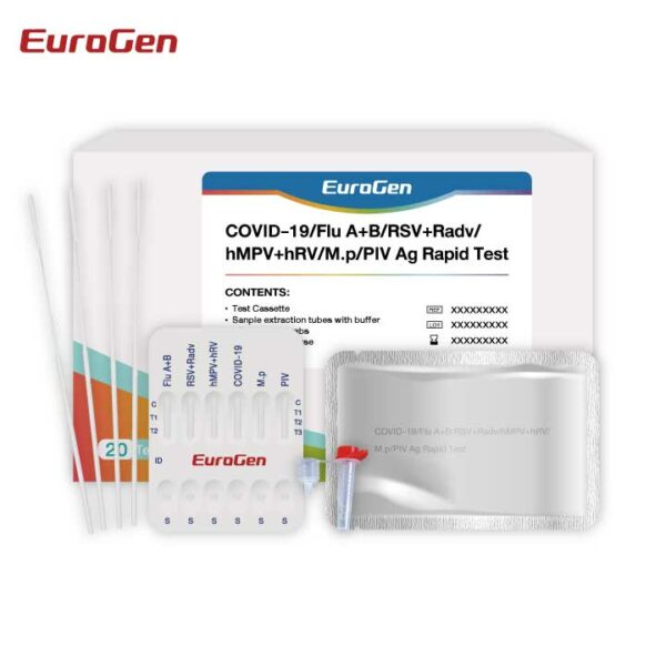 EuroGen COVID-19/Flu A+B/RSV+Radv/hMPV+hRV/PIV/M.p Ag Rapid Test